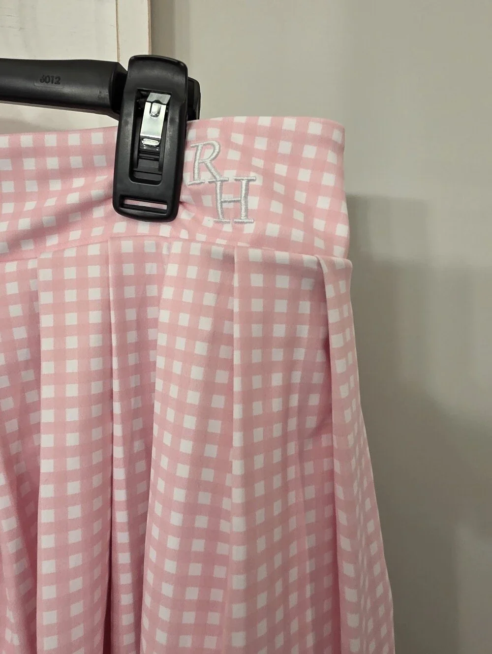 Anthropologie Recreational Habits Pink Gingham Skort Size Large